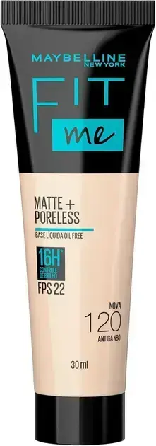 1. Base Líquida Maybelline NY Fit Me Matte FPS 22 Cor 120 - Maybelline